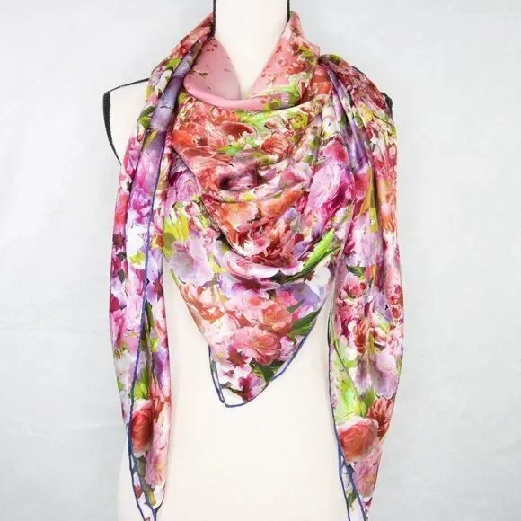 Silk floral print over size‎ scarf